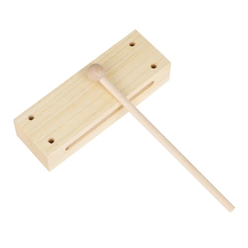 Milisten 1 Satz Doppelter Ton Bangzi Schlaginstrument Zweifarbiges Percussion-Instrument Zweifarbiges Musikinstrument Bildungsmusikinstrument Rhythmusblock Mit Schlägel Holz Beige von Milisten
