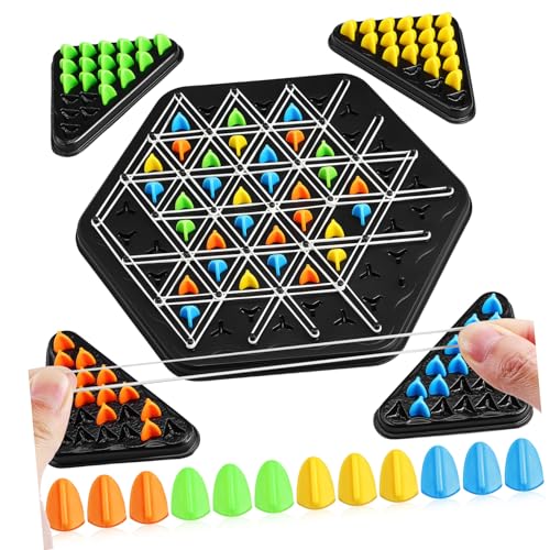 Milisten 1 Satz Dreieckskettenschach Dreieck-Brettspiel Familie dreieckig Strategie Kettenspiel Ketten-Dreieck-Spiel Schachbrettspiel Kettendreieckschach Dreieck-Gummiband-Spiel Plastik Milisten 1 Satz Dreieckskettenschach Dreieck-Brettspiel Familie dreieckig Strategie Kettenspiel Ketten-Dreieck-Spiel Schachbrettspiel Kettendreieckschach Dreieck-Gummiband-Spiel Plastik von Milisten