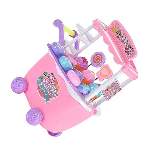 Milisten 1 Satz Eiscreme Handwagen Realistisches Simulationstoy für Jungen und Macarons und Eiscreme Fördert Kreativität und Ordnung für Rollenspiele und Lernspiele von Milisten
