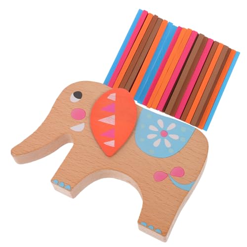Milisten 1 Satz Elefant Balance Beam Toy Bausteine Balance-Stapelblock Cartoon-förmige Blöcke Stapelblöcke balancieren Bildungsblöcke Holzblöcke hölzern von Milisten