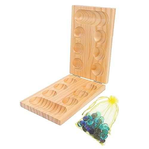 Milisten 1 Satz Faltbares Mancala Brettspiel aus Holz mit Quarzkiesel und Familienspiel für Erwachsene für Partys und Freizeitaktivitäten Platzsparend und Langlebig von Milisten