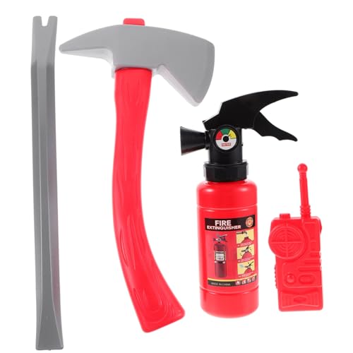 Milisten Feuerwehrmann Rollenspielset für Kinder Zubehör für Kostümpartys Feuerlöscher und Werkzeuge für 3-5 Kreativ und Tragbar von Milisten