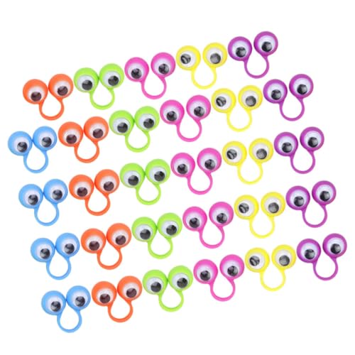 Milisten 1 Satz Große Augen Ringen Party Augäpfel Halloween- Finger Augenring Aus Kunststoff Lustiger Augenring Interessanter Augenring Lustiger Augapfelring Plastik 36 Stück von Milisten