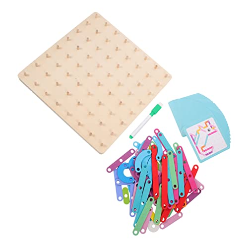 Milisten 1 Satz Großes Holz Geoboard Puzzle für Pädagogisches Montessori zur Geometrischen für Kindergarten REGT Kreativität und Mathematikverständnis von Milisten