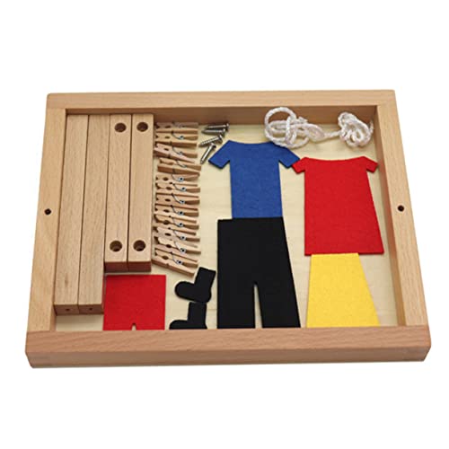 Milisten Holz Kleidungs Hängespielzeug für Kinder Pädagogisches Lernspielzeug Buntes Holzspielzeug zum Trocknen von Kleidung Fördert Kreativität und Praktische Fähigkeiten für Kinder von Milisten