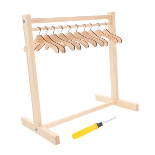 Milisten 1 Satz Holz Puppen Kleidungsständer Miniatur Puppen Kleiderbügel für Puppenhaus Zubehör zum Organisieren und Ausstellen von Prinzessinnenkleidern mit Schraubendreher und Kleinen Milisten 1 Satz Holz Puppen Kleidungsständer Miniatur Puppen Kleiderbügel für Puppenhaus Zubehör zum Organisieren und Ausstellen von Prinzessinnenkleidern mit Schraubendreher und Kleinen von Milisten