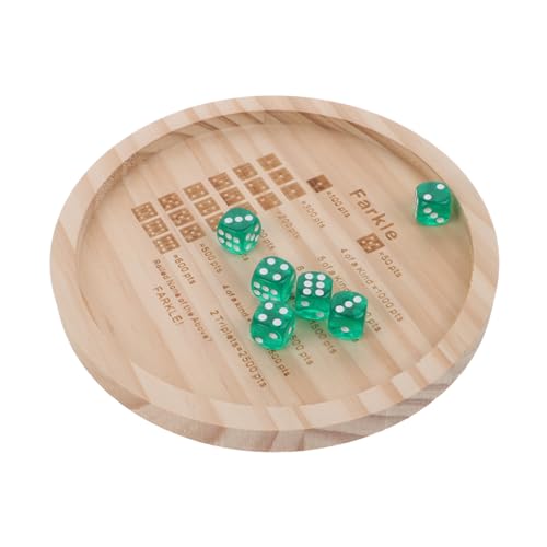 Milisten 1 Satz Holz Würfelspiel mit Dice Tray und Würfeln Tischspiel Ablage für Familienspiele Praktischer und Stilvoller Würfelteller für Gesellige Abende von Milisten