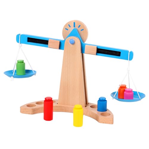 Milisten Holzwaage Spielzeug für Kinder Pädagogisches Lernspielzeug Gleichgewichtsspielzeug aus Holz Kreatives Spielzeug zur Koordination für Kleinkinder und Vorschulkinder von Milisten