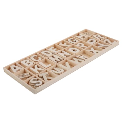 Milisten 1 Satz Holzbriefspielzeug Alphabet- Für Bewaldeter Span Math Unfertige Holzscheibe Buchstabenspielzeug Für Kleinkinder Beige von Milisten