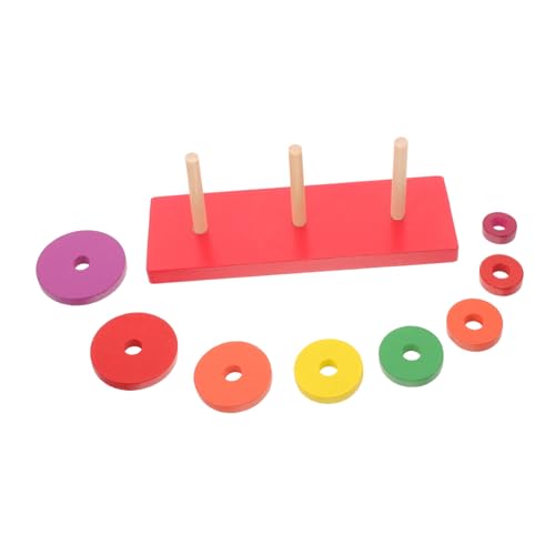 Milisten 1 Satz Holzpuzzle Stapelturm Montessori für Entwicklungsförderndes Stapelspiel zur Verbesserung von Kreativität und Koordination von Milisten