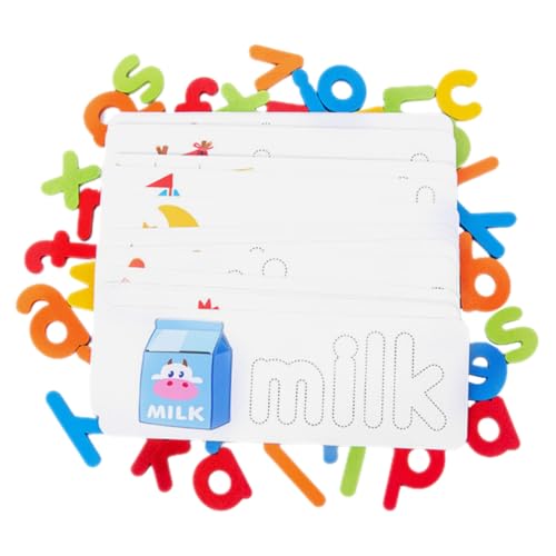 Milisten 1 Satz Holzspielzeug Alphabet Buchstabier für Teiliges Kognitiven Fähigkeiten und Hand Augen Koordination Pädagogisches Lernspiel für Vorschulkinder von Milisten