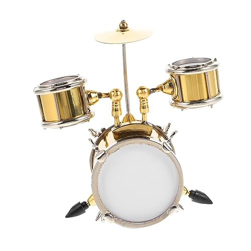 Milisten 1 Satz Jazz-Drum-Modell Mini Ornamente Schlagzeug Filigranes Trommelmodell Von Trommelmodellen Metall Golden von Milisten