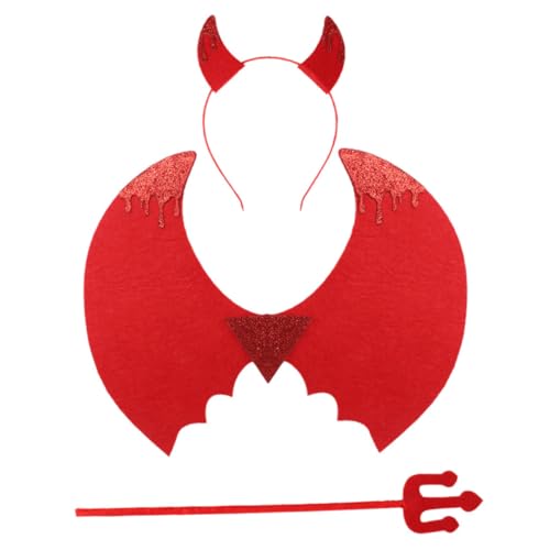 Milisten 1 Satz Kleiner Teufelsanzug Kinderkostüm Kostüm kleinkind Giftkostüm für Halloween-Kostüm für Tween Cosplay-Zubehör Party-Cosplay-Accessoires Kostüm Stoff rot von Milisten