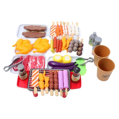 Milisten 1 Satz Kreatives BBQ Grill Set für Teiliges Küchenrollenspielzeug mit Realistischem Grill und Zubehör für Fantasievolles Kochen und Interaktive Spiele von Milisten