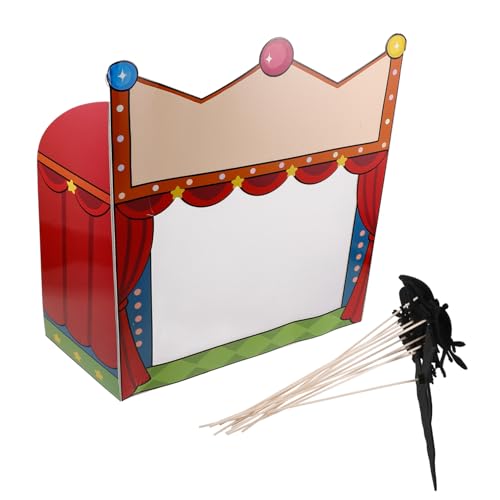 Milisten 1 Satz Lehrmittel Für Die Schattenbühne Karneval Fotokulisse Roter Vorhang Hintergrund Spielzeugautomat Karneval-Halloween-Dekorationen Limonadenstand Für Marionette Papier von Milisten