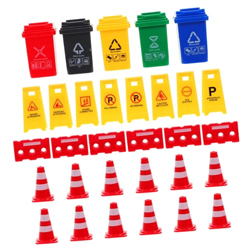 Milisten 1 Satz Lehrmittel Für Spielzeugbaukegel Und -schilder Verkehrszeichen Aus Straßensperre Verkehrsschild -mülltonnen Mülleimer Plastik Milisten 1 Satz Lehrmittel Für Spielzeugbaukegel Und -schilder Verkehrszeichen Aus Straßensperre Verkehrsschild -mülltonnen Mülleimer Plastik von Milisten