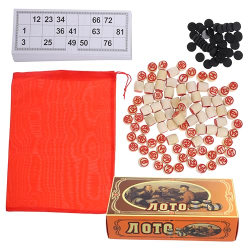 Milisten 1 Satz Logisches Bingo Spielset aus Holz mit Doppelseitigen Zahlenkarten Interessantes Familienspiel für Konzentration und Logischem Spielzubehör für Partys von Milisten