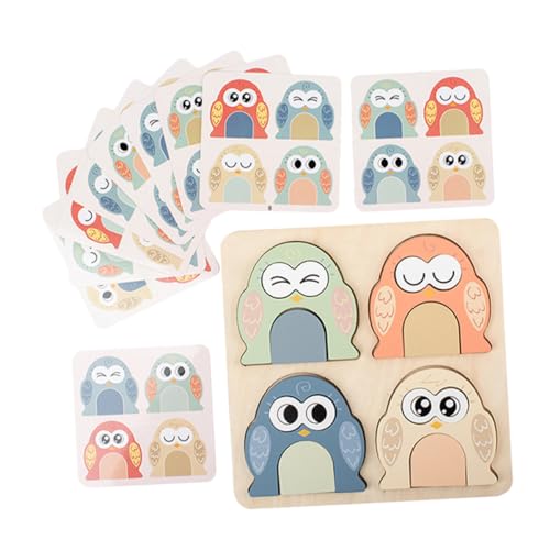 Milisten 1 Satz Match-Puzzlespiel Holzform passendes Neuheitspuzzle Würfel Ausdruckspuzzle-Bausteine Sie Lernrätsel Montessori-Form-Puzzle hölzern von Milisten