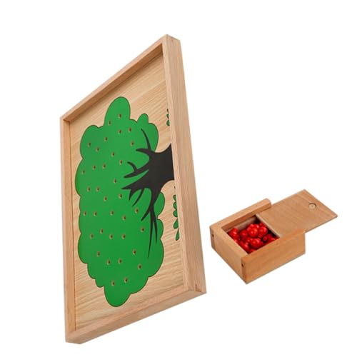 Milisten 1 Satz Memory-Spiel Apfelnummer passendes Bildungsspielzeug Kinderspielzeug lehrreich Apfelbaumspielzeug aus Holz DIY Baum Mathe-Lehrmittel hölzern Green von Milisten