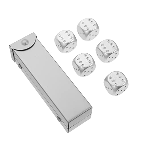 Milisten 1 Satz Metallwürfel klein dekorative Würfel Rollen Würfel-Stütze einfach Spielwürfel Würfel für Brettspiele Mini-Würfel Aluminiumlegierung Silver Milisten 1 Satz Metallwürfel klein dekorative Würfel Rollen Würfel-Stütze einfach Spielwürfel Würfel für Brettspiele Mini-Würfel Aluminiumlegierung Silver von Milisten