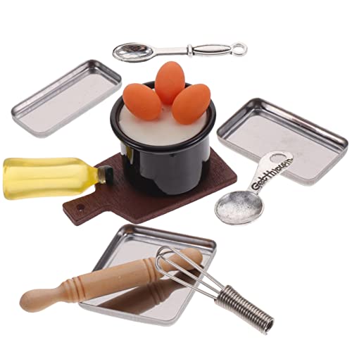 Milisten 1satz Miniatur Backset Für Puppenhäuser Mit Backform Eier Und Zubehör Leichte Und Farbenfrohe Küchenutensilien Für Kreatives Spiel Für Rollenspiele von Milisten