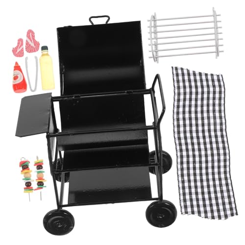 Milisten 1satz Miniatur Grill Zubehör Für Realistischer Schwarzem Für Kreative -Dekoration Und Modellbau Für Miniaturküchen Und Hausmodelle von Milisten