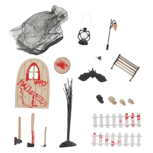 Milisten 1 Satz Mini Halloween Ornamente Mumie klein winzig Skelett Bausätze Miniaturen deko Mini- - Miniatur-Bastelspielzeug Halloween-Verzierung Plastik Black von Milisten