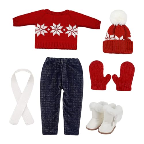 Milisten 1satz Weihnachtskleidung Für Puppen Teiliges Mit Hose Schal Und Handschuhe Trendiges Weihnachtsoutfit Für Mädchen Niedliche Puppendekoration Für Festlichkeiten von Milisten