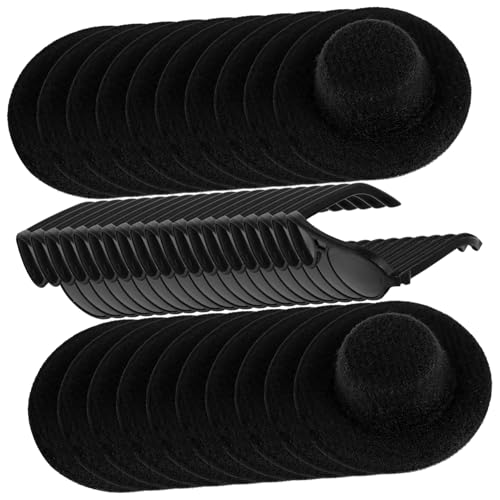 Milisten 1 Satz Mini Schwarz Hut für Puppen Mini Zylinderhüte mit Sonnenbrille Puppenzubehör für Kostüme Partys Festivals und DIY Projekte Teilig von Milisten