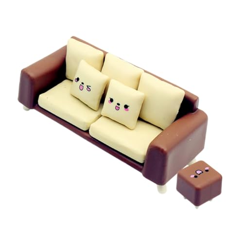 Milisten 1 Satz Mini-Sofa-Modell Puppenhaus-Miniaturen Mini-Puppenhauszubehör Mini Möbel Artikel winzig Gebäude puppenhaus Sofa puppenhaus Stuhl Mini -Bank dekorativer Miniaturstuhl Plastik von Milisten