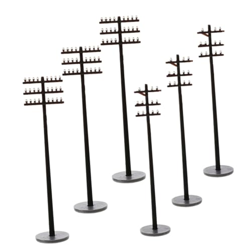 Milisten 1 Satz Mini-telefonmast Telefonmast Im Maßstab 1:87 Modell Einer Garteneisenbahn Pädagogisches Diorama Puppenhaus-laternenpfosten Eisenbahn-telefonmasten-Modell Zubehör Abs von Milisten