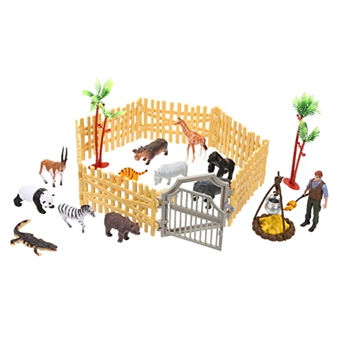 Milisten 1 Satz Miniatur Bauernhof Tiere Figuren Set mit Zaun Realistische Kunststoff Spielzeugtiere für Lernspielzeug und Garten Dekoration für Party und Frühkindliche Bildung von Milisten