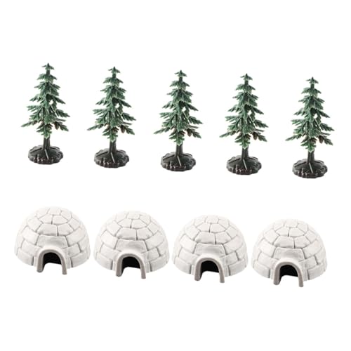 Milisten 1 Satz Miniatur Modellset mit Weihnachtsbaum Figuren Realistische Dekoration für DIY Kuchendekoration und Mikro Landschaften EIS Häuser und Bäume von Milisten