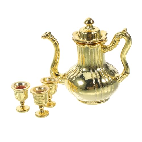 Milisten 1 Satz Miniatur- Puppe Geschirrset Küche Rollenspiel Mini-teetassen Miniaturutensilien Teezubehör Rollenspielzubehör Mini-hausdekoration Mini-tassen Silver Eisen von Milisten