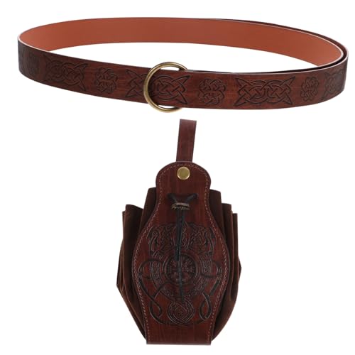 Milisten 1 Satz Mittelalterliche Gürtel Tasche aus Leder Cosplay Renaissance Zubehör für Herren und Damen für Halloween und Bühnenaufführungen Elegantes Design Braun Vielseitig und Milisten 1 Satz Mittelalterliche Gürtel Tasche aus Leder Cosplay Renaissance Zubehör für Herren und Damen für Halloween und Bühnenaufführungen Elegantes Design Braun Vielseitig und von Milisten