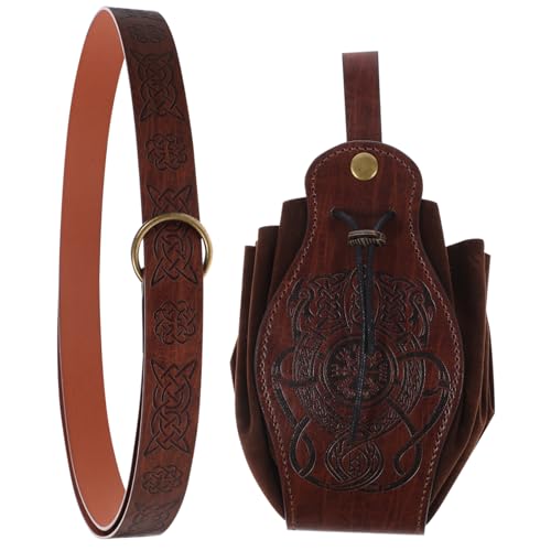 Milisten 1 Satz Mittelalterliches Viking Gürtelset mit Ledertasche Cosplay Accessoire für Rollenspiele für Fans von Medievaler Kultur und Einzigartigen Sammlerstücken Milisten 1 Satz Mittelalterliches Viking Gürtelset mit Ledertasche Cosplay Accessoire für Rollenspiele für Fans von Medievaler Kultur und Einzigartigen Sammlerstücken von Milisten