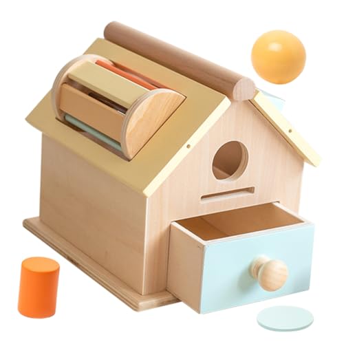 Milisten 1 Satz Montessori Holzspielzeug für Kleinkinder mit Ball und Münzspiel Sensorisches Lernspielzeug Hand Augen Koordination und Feinmotorik für Frühes Lernen und Spielspaß von Milisten