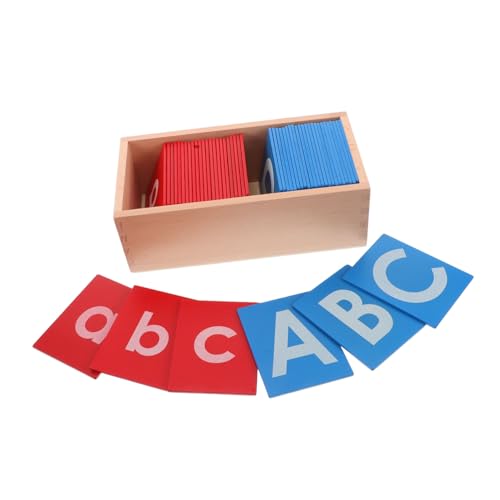 Milisten 1 Satz Montessori Lehrmittel Werkzeug schleifpapier Alphabet -Lernspielzeug Holzalphabetbuchstaben Holzbuchstaben für Montessori-Lernspielzeug Lernen Karten von Milisten