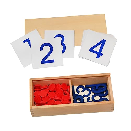 Milisten 1 Satz Montessori Lernspielzeug Holzspielzeug zur Mathematikvermittlung und Chips für Vorschulkinder Rechenfähigkeiten und Hand Augen Koordination von Milisten