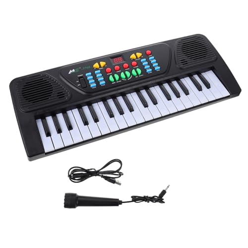 Milisten 1 Satz Musikalisches Elektronisches Klavier mit Mikrofon Multifunktionales Tasten Musikspielzeug für Schwarz von Milisten