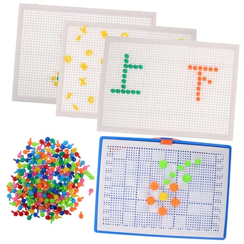 Milisten 1 Satz Nagelpuzzle Pilz Spielzeugbohrmaschine Pilz Lernspielzeug für Kleinkinder fantasievolle Spielblöcke Frühe Lernspielzeug Ersatzklammern für Pegboard Plastik von Milisten