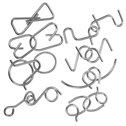 Milisten 1 Satz Neun Serien Rätsel Für Erwachsene Logik Spielspielzeug Puzzle-Teaser Aus Metall Metall-gehirn-Interlock-rätsel Metallpädagogik Silver Eisen von Milisten