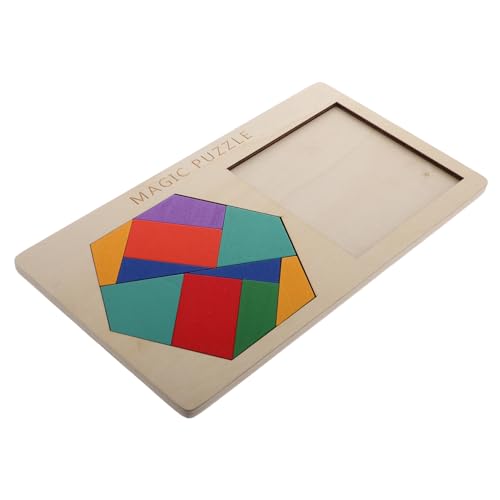 Milisten 1 Satz Pädagogisches Bausteinspielzeug Blockpuzzle Mit Geometrischen Formen Block -Puzzle -Spiele Für Denksportaufgaben Für Gehirnverbesserungsgerät Für Holz von Milisten