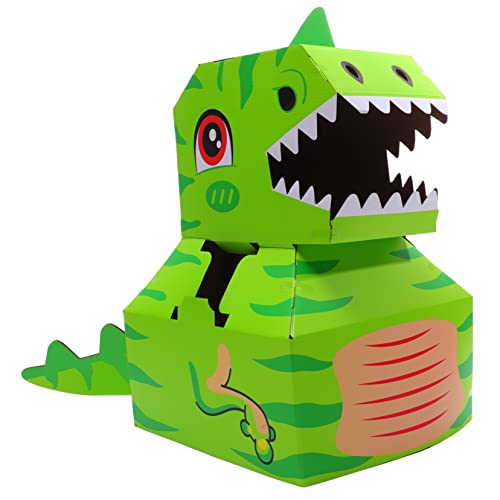 Milisten 1 Satz Papp -Dinosauriermodell tragbares aus Pappe Miniatur-Dinosaurier Karton Dinosaurierhandwerk Dino- Pappspielzeugkind Papier Green von Milisten