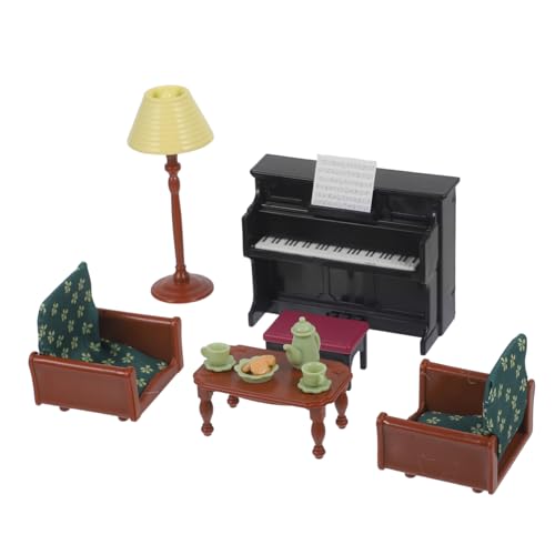 Milisten 1 Satz Piano-Modell Miniaturverzierung Layout der Puppenhausszene Miniatur-Klavierdekor Tiny House liefert Spielzeugzimmerdekoration Puppenhausszene Requisite Stoff von Milisten