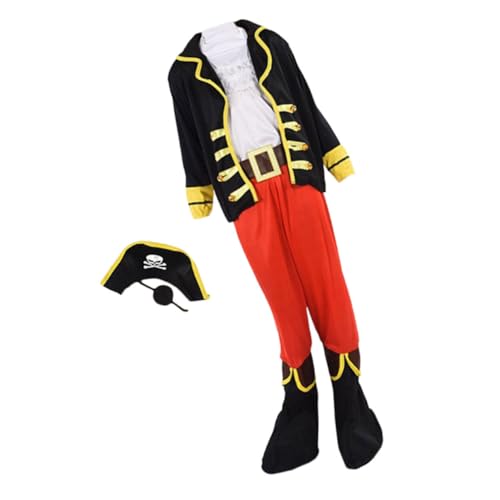 Milisten 1 Satz Piratenkostüm Piraten-Performance-Kostüm Piratendekoration für den Außenbereich Halloween-Piraten-Kleidungsstück Party-Cosplay-Kostüm Piratenmantel Polyester von Milisten