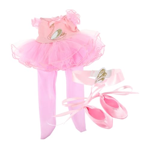 Milisten 1 Satz Puppenballettkostüm Ballerina-Puppe Ballettrock Zubehör für Puppenstirnbänder Ballettzubehör Babypuppenkleid Zubehör für Babypuppen Puppenkleidung Puppenröcke Polyester Rosa von Milisten