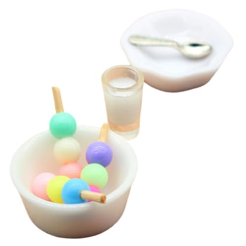 Milisten 1 Satz Puppenhaus-Modell Miniaturornament Kleiner Nachtisch Mini-simulationssnack Mini-Dessert Mini-Essen Kleines Hausnahrungsmodell Mini-hausverzierung Mini-Snack-Modell Harz von Milisten