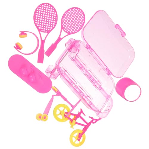 Milisten 1 Satz Puppenhaus Zubehör Sportspielset Für Puppe Mini- -spielset Für Puppe Puppenkoffer Für Die Reise Puppenhaus-rollenspielset Mini-Fahrrad Für Puppe Plastik von Milisten