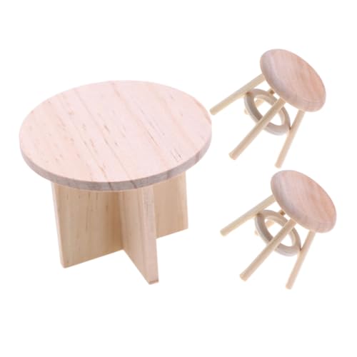 Milisten 1satz Puppenhaus Möbel Set Mit Rundem Tisch Und Stühlen Realistische Miniatur Esszimmer Accessoires Für Küche Und Esszimmer Dekoration von Milisten